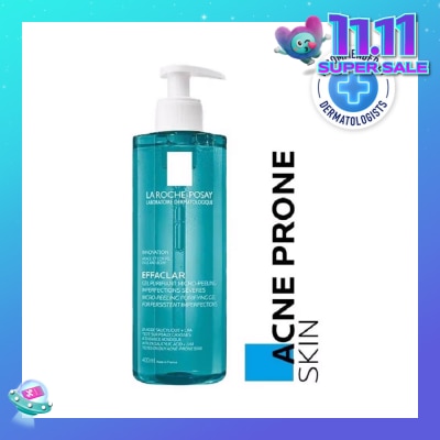 LA ROCHE-POSAY Effaclar Micropeeling Gel Cleanser (with Salicylic Acid for Face & Body Acne-Prone Skin) 400ml