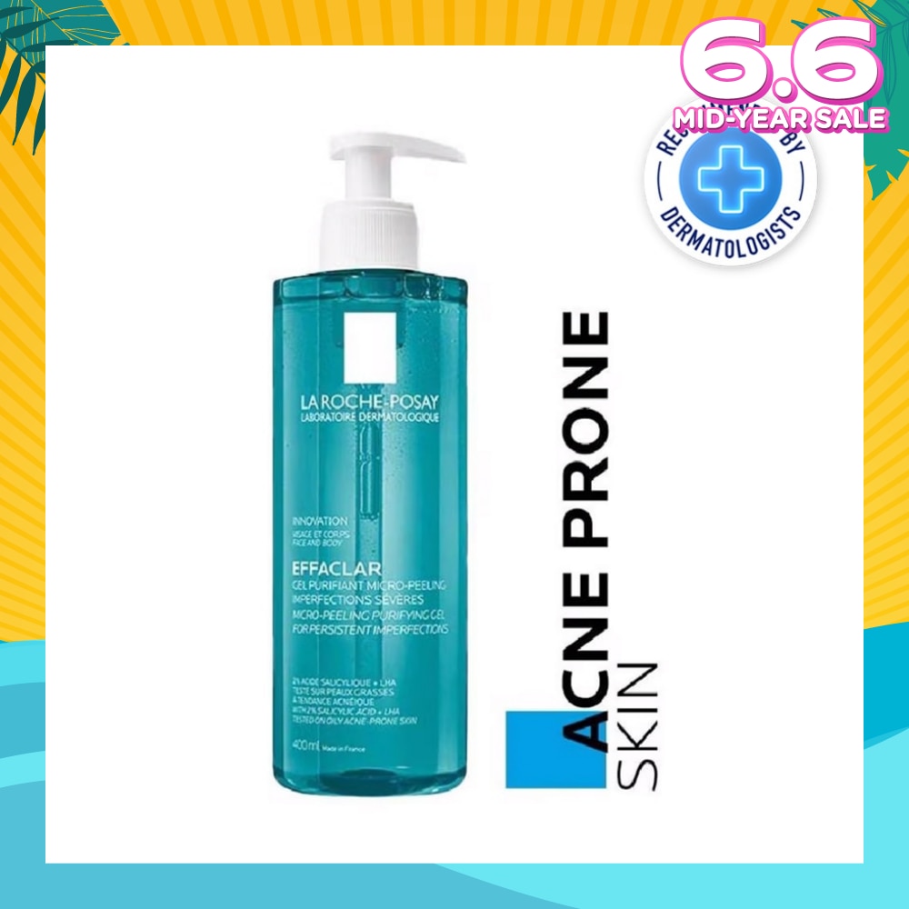 Effaclar Micropeeling Gel Cleanser (with Salicylic Acid for Face & Body Acne-Prone Skin) 400ml