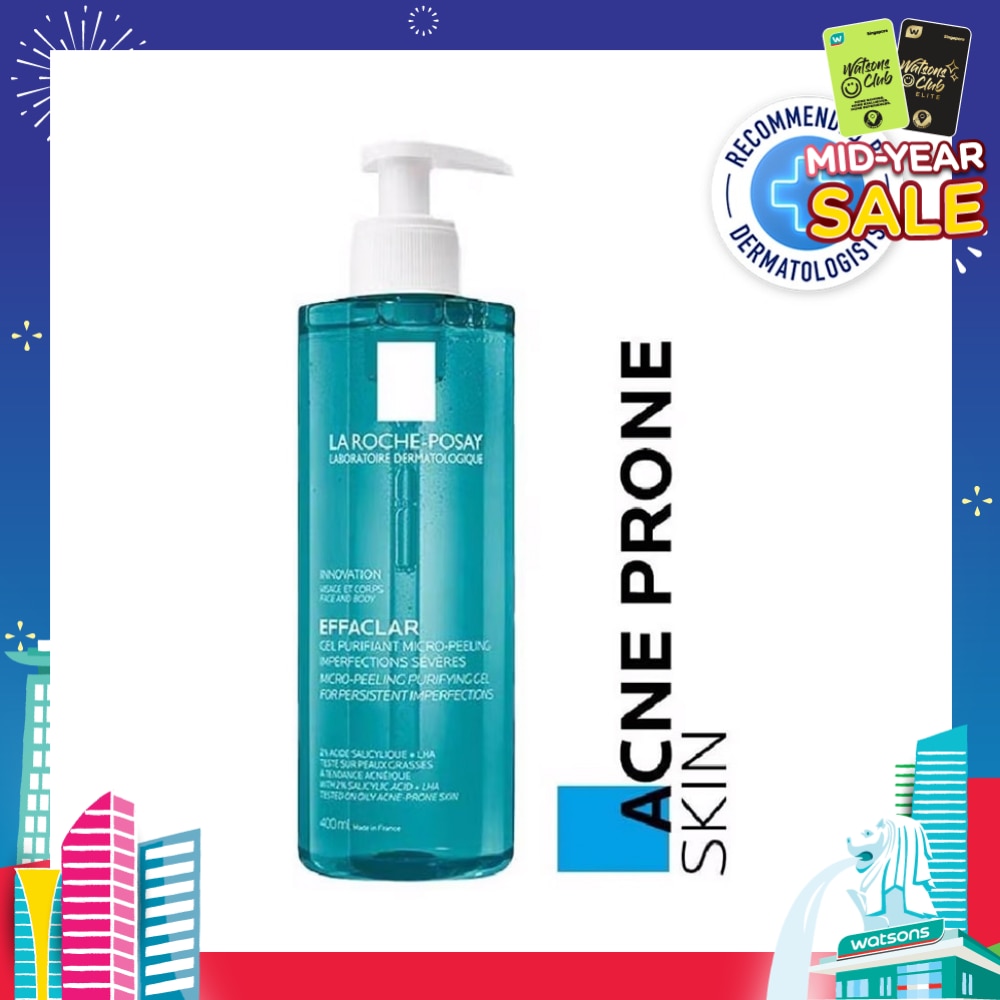 Effaclar Micropeeling Gel Cleanser (with Salicylic Acid for Face & Body Acne-Prone Skin) 400ml