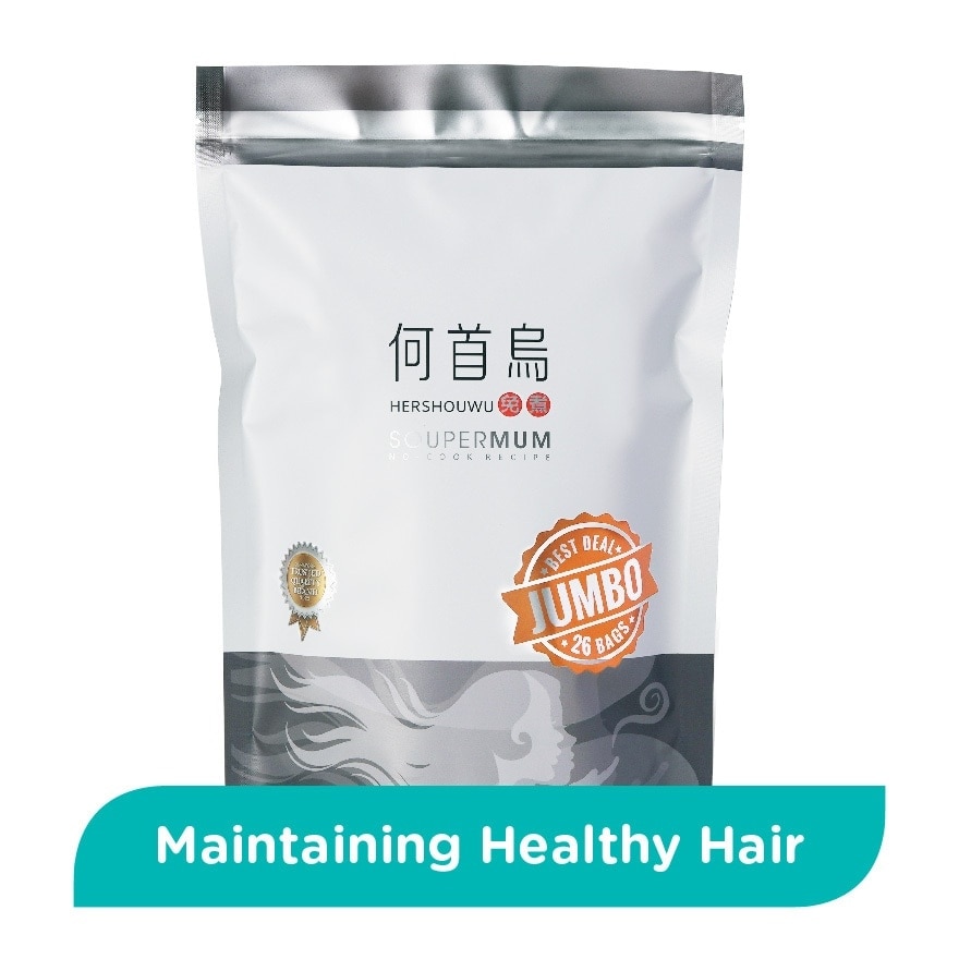 Soupermom Her Shou Wu No-Cook Jumbo Sachet (For Healthier Hair) 26s