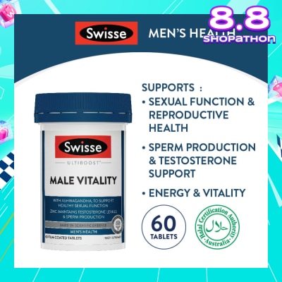 SWISSE Male Vitality (Support Healthy Male Sexual Function, Vitality And Reproductive System) 60s