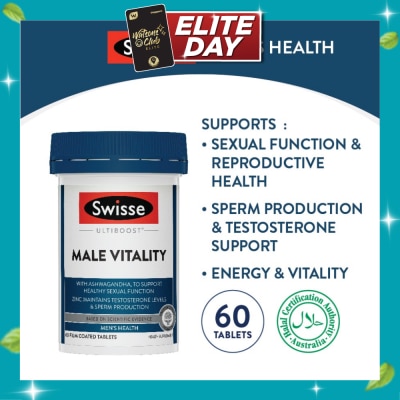 SWISSE Male Vitality (Support Healthy Male Sexual Function, Vitality And Reproductive System) 60s (Expiry: Jul`2027) image