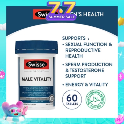 SWISSE - Male Vitality (Support Healthy Male Sexual Function, Vitality And Reproductive System) 60s