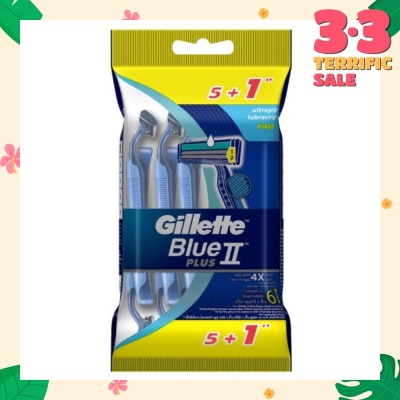 GILLETTE BlueII Plus Disposable Razor 5+1s