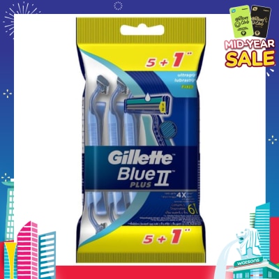 GILLETTE BlueII Plus Disposable Razor 5+1s