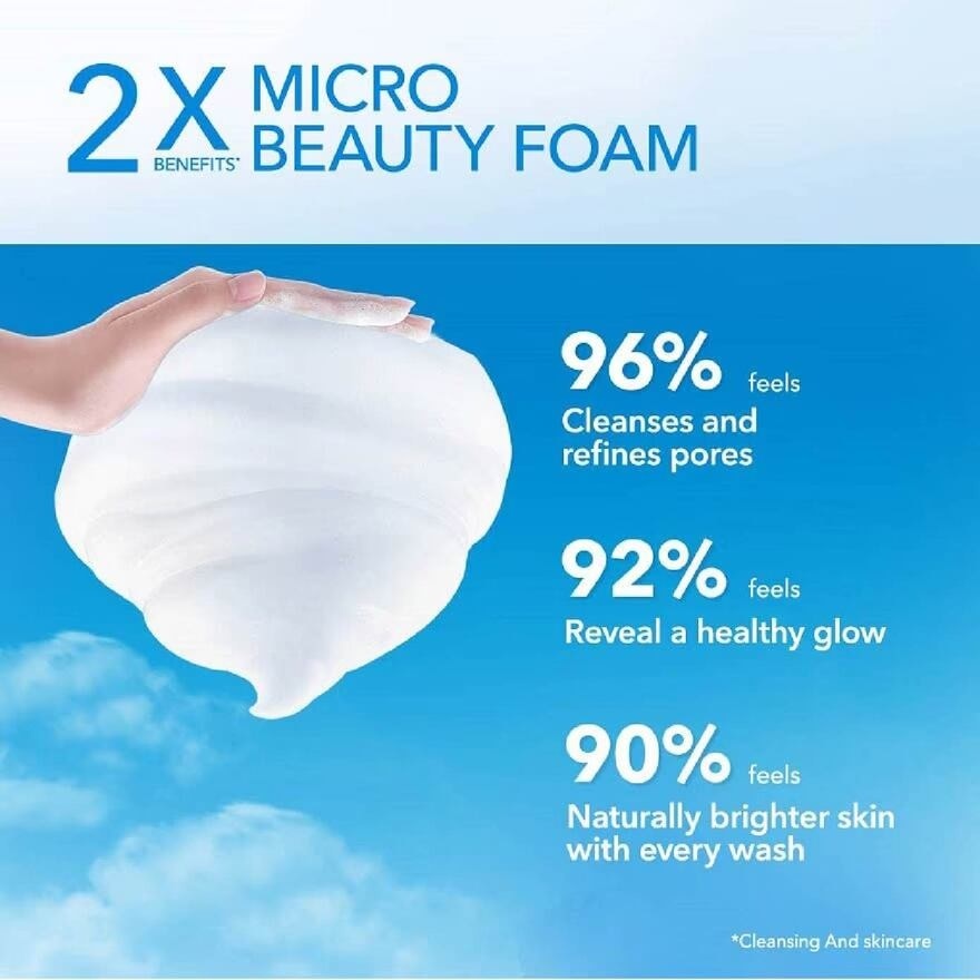 Perfect Whip Vitc Poreless Glow Beauty Foam Facial Cleanser (Reduce Pore Appearance And Brightens Skin, For Dull And Dehydrated Skin) 50g