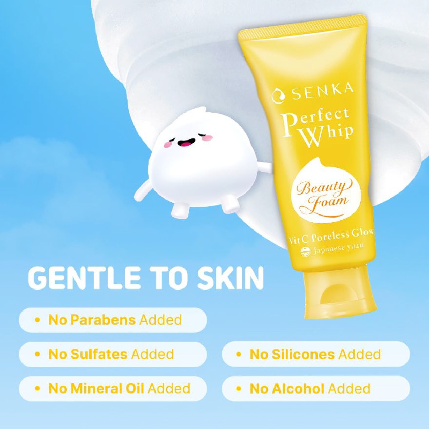 Perfect Whip Vitc Poreless Glow Beauty Foam Facial Cleanser (Reduce Pore Appearance And Brightens Skin, For Dull And Dehydrated Skin) 50g image