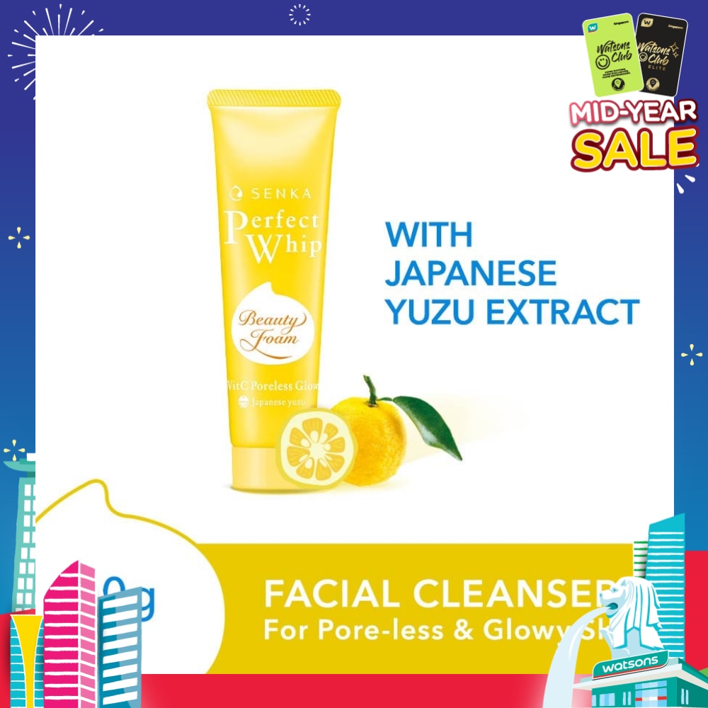 Perfect Whip Vitc Poreless Glow Beauty Foam Facial Cleanser (Reduce Pore Appearance And Brightens Skin, For Dull And Dehydrated Skin) 50g
