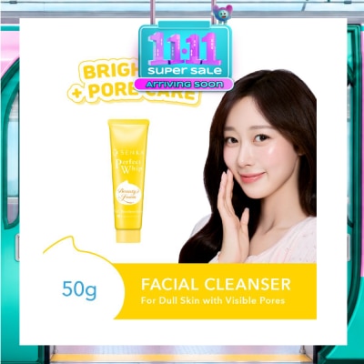 SENKA Perfect Whip Vitc Poreless Glow Beauty Foam Facial Cleanser (Reduce Pore Appearance And Brightens Skin, For Dull And Dehydrated Skin) 50g image