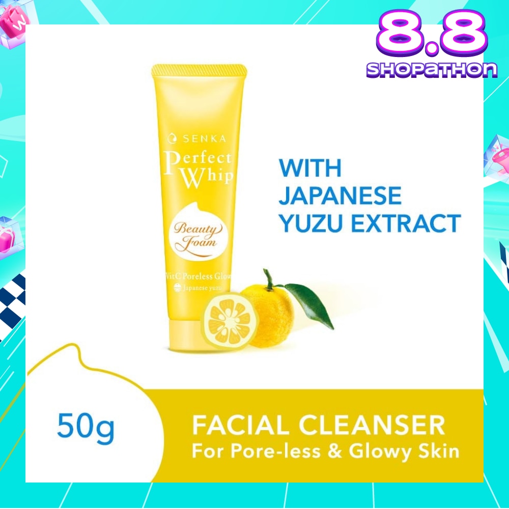 Perfect Whip Vitc Poreless Glow Beauty Foam Facial Cleanser (Reduce Pore Appearance And Brightens Skin, For Dull And Dehydrated Skin) 50g