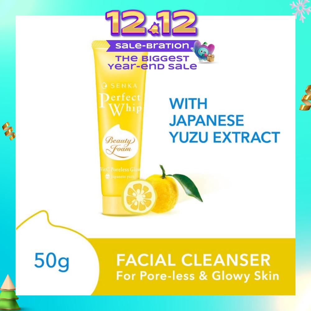 Perfect Whip Vitc Poreless Glow Beauty Foam Facial Cleanser (Reduce Pore Appearance And Brightens Skin, For Dull And Dehydrated Skin) 50g
