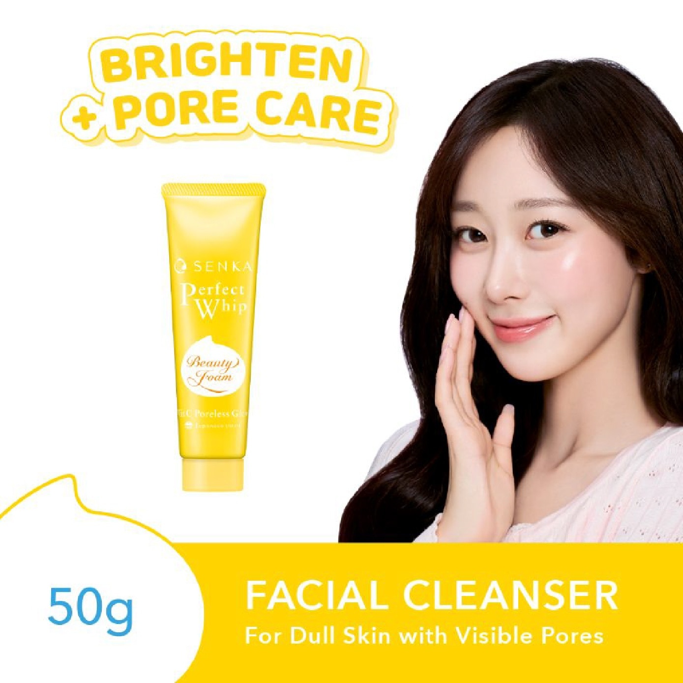Perfect Whip Vitc Poreless Glow Beauty Foam Facial Cleanser (Reduce Pore Appearance And Brightens Skin, For Dull And Dehydrated Skin) 50g image