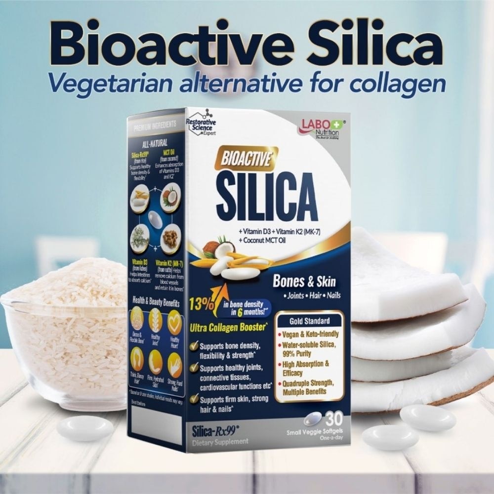 Bioactive Silica Veggie Capsule (Bone Health, Collagen Support Skin, Hair, Nails) 30s