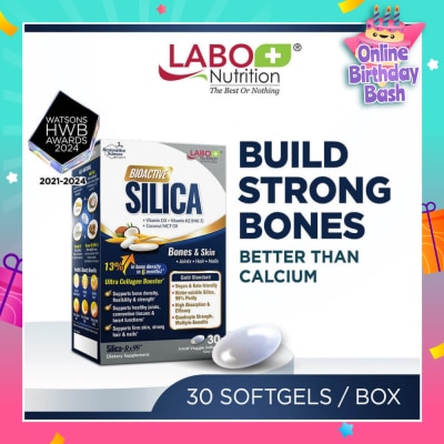 LABO NUTRITION Bioactive Silica Dietary Supplement (Increase Bone Density For Stronger Bones, Intensive Collagen Generator For Skin, Hair Nails) 30s