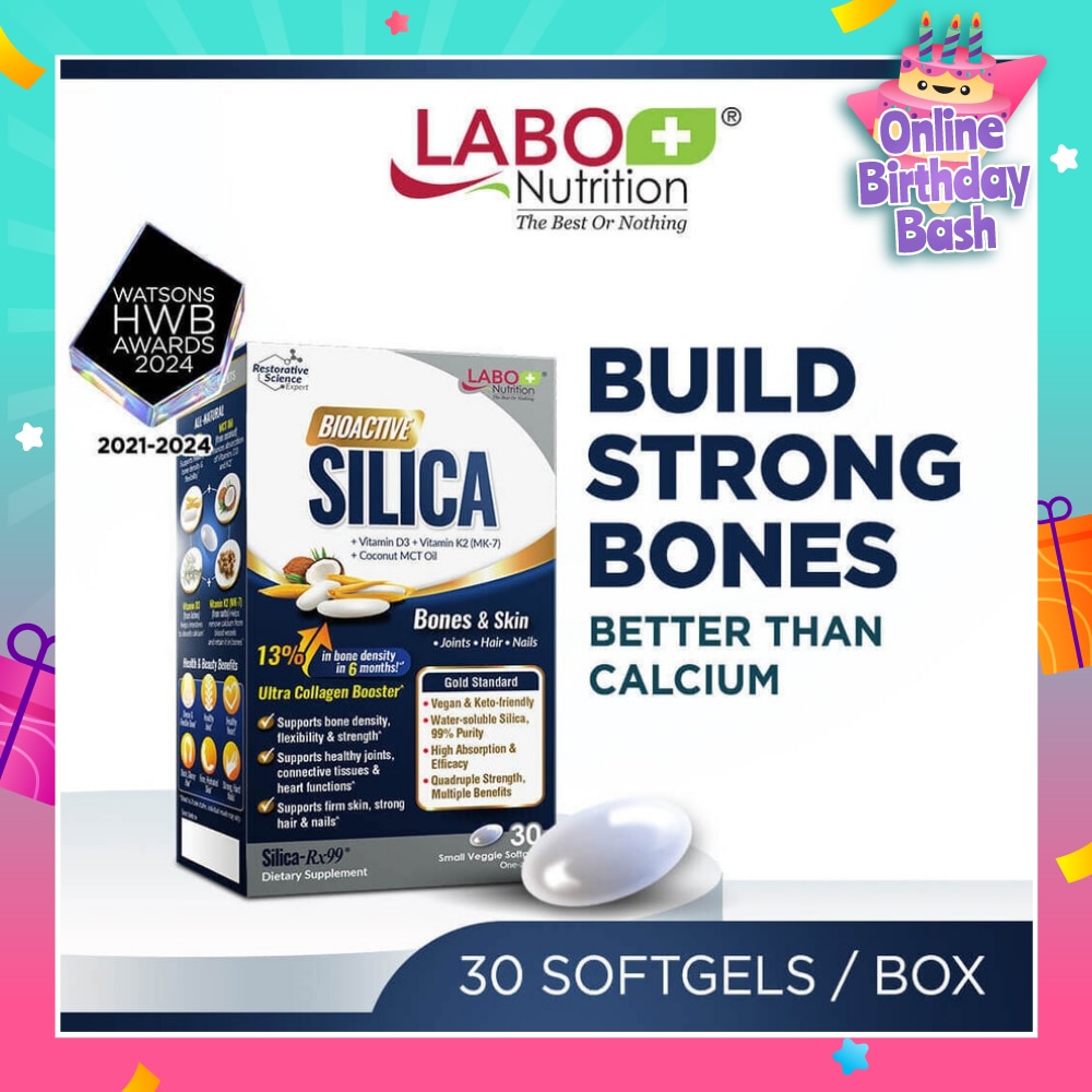 Bioactive Silica Dietary Supplement (Increase Bone Density For Stronger Bones, Intensive Collagen Generator For Skin, Hair Nails) 30s