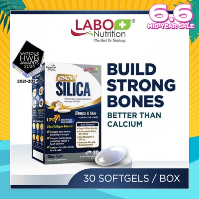 LABO NUTRITION Bioactive Silica Dietary Supplement (Increase Bone Density For Stronger Bones, Intensive Collagen Generator For Skin, Hair Nails) 30s