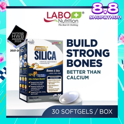 LABO NUTRITION Bioactive Silica Dietary Supplement (Increase Bone Density For Stronger Bones, Intensive Collagen Generator For Skin, Hair Nails) 30s