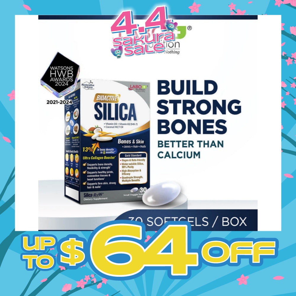 Bioactive Silica Dietary Supplement (Increase Bone Density For Stronger Bones, Intensive Collagen Generator For Skin, Hair Nails) 30s