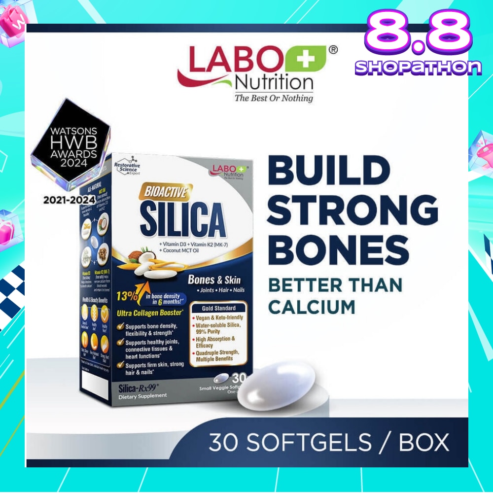 Bioactive Silica Dietary Supplement (Increase Bone Density For Stronger Bones, Intensive Collagen Generator For Skin, Hair Nails) 30s