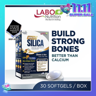 LABO NUTRITION Bioactive Silica Dietary Supplement (Increase Bone Density For Stronger Bones, Intensive Collagen Generator For Skin, Hair Nails) 30s