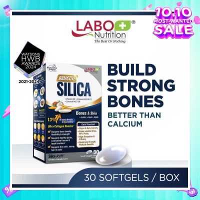 LABO NUTRITION Bioactive Silica Dietary Supplement (Increase Bone Density For Stronger Bones, Intensive Collagen Generator For Skin, Hair Nails) 30s