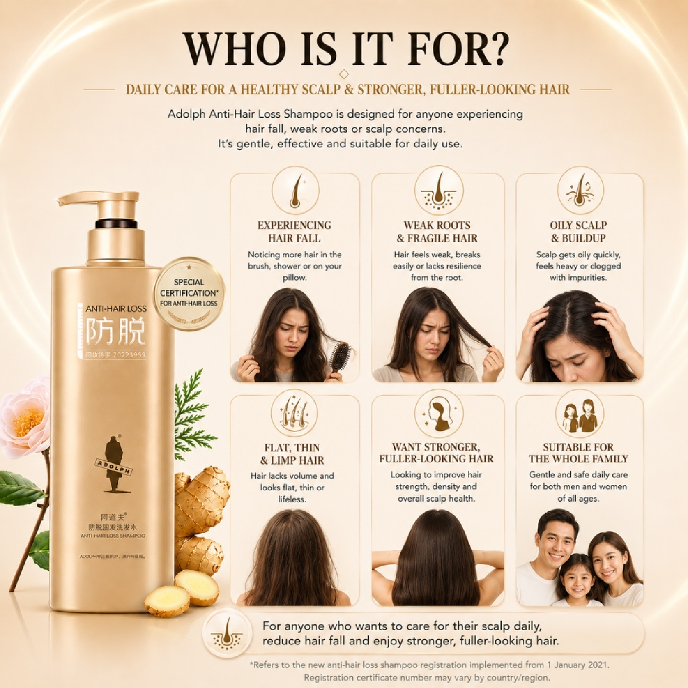 Anti-hair Loss and Strengthen Shampoo 500g image