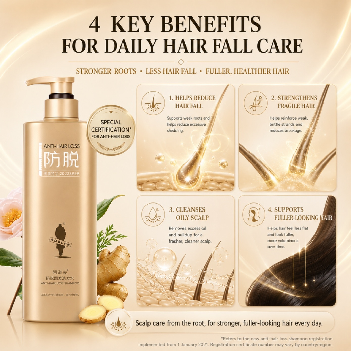 Anti-hair Loss and Strengthen Shampoo 500g image