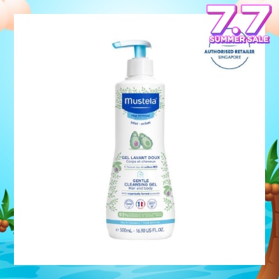 MUSTELA Gentle Cleansing Gel for Hair & Body with Organically Farmed Avocado (Suitable for Newborn onwards) 500ml