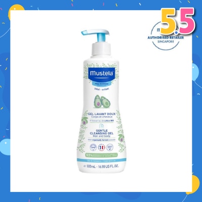 MUSTELA Gentle Cleansing Gel for Hair & Body with Organically Farmed Avocado (Suitable for Newborn onwards) 500ml