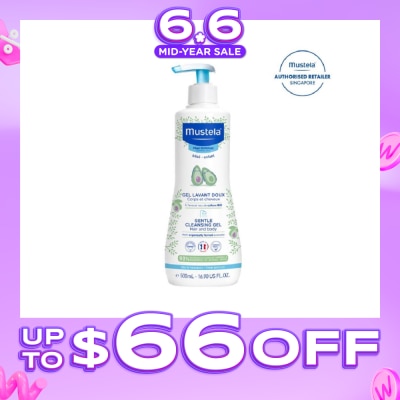 MUSTELA - Gentle Cleansing Gel for Hair & Body with Organically Farmed Avocado (Suitable for Newborn onwards) 500ml