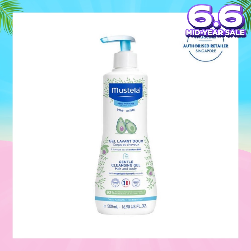Gentle Cleansing Gel for Hair & Body with Organically Farmed Avocado (Suitable for Newborn onwards) 500ml