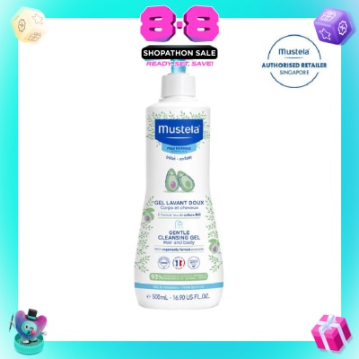 MUSTELA - Gentle Cleansing Gel for Hair & Body with Organically Farmed Avocado (Suitable for Newborn onwards) 500ml