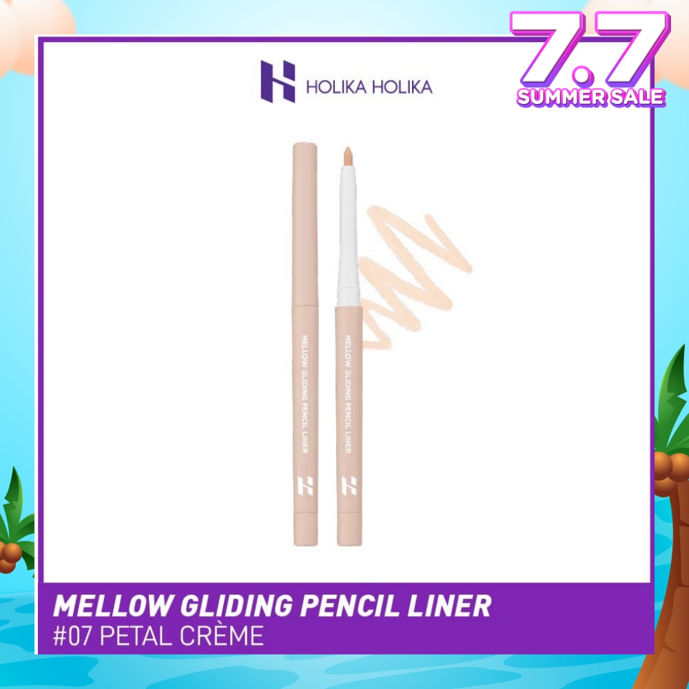 Mellow Gliding Pencil Liner (07 Petal Crème), Lasts Long Without Smudge By Double Long Lasting System Of Both Water And Oil Proof 1s