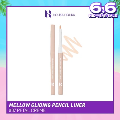 HOLIKA HOLIKA Mellow Gliding Pencil Liner (07 Petal Crème), Lasts Long Without Smudge By Double Long Lasting System Of Both Water And Oil Proof 1s