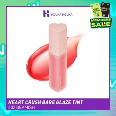 HOLIKA HOLIKA Heart Crush Bare Glaze Tint (02 Beamish), Lightweight Lip Tint Delivering Vivid Color And A Highshine Finish 1s