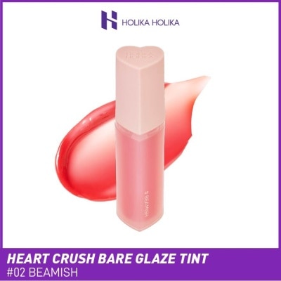 HOLIKA HOLIKA Heart Crush Bare Glaze Tint (02 Beamish), Lightweight Lip Tint Delivering Vivid Color And A Highshine Finish 1s