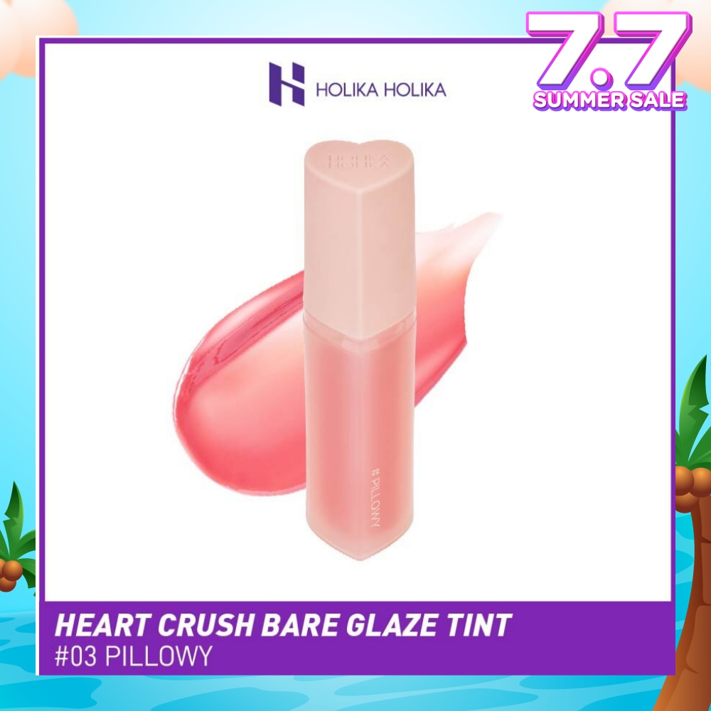 Heart Crush Bare Glaze Tint (03 Pillowy), Lightweight Lip Tint Delivering Vivid Color And A Highshine Finish 1s