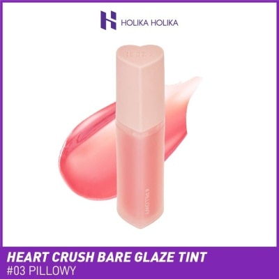 HOLIKA HOLIKA Heart Crush Bare Glaze Tint (03 Pillowy), Lightweight Lip Tint Delivering Vivid Color And A Highshine Finish 1s