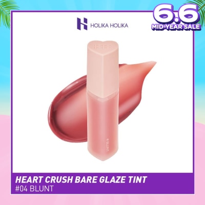 HOLIKA HOLIKA Heart Crush Bare Glaze Tint (04 Blunt), Lightweight Lip Tint Delivering Vivid Color And A Highshine Finish 1s