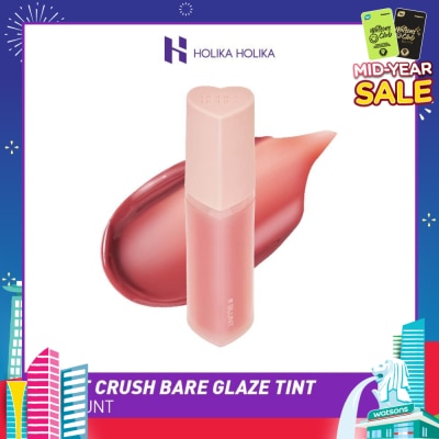 HOLIKA HOLIKA Heart Crush Bare Glaze Tint (04 Blunt), Lightweight Lip Tint Delivering Vivid Color And A Highshine Finish 1s