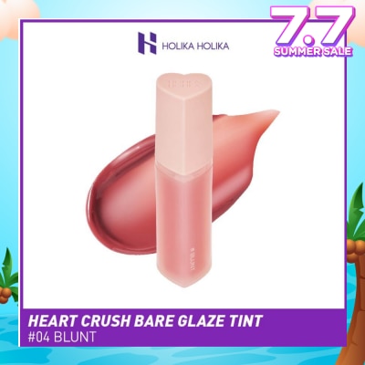HOLIKA HOLIKA Heart Crush Bare Glaze Tint (04 Blunt), Lightweight Lip Tint Delivering Vivid Color And A Highshine Finish 1s