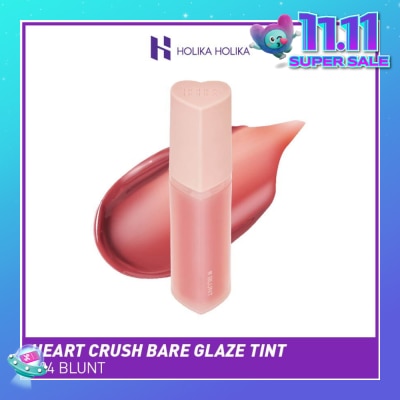 HOLIKA HOLIKA Heart Crush Bare Glaze Tint (04 Blunt), Lightweight Lip Tint Delivering Vivid Color And A Highshine Finish 1s