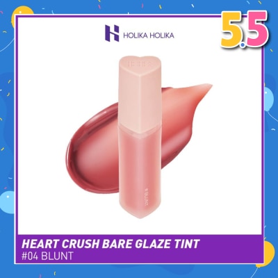 HOLIKA HOLIKA Heart Crush Bare Glaze Tint (04 Blunt), Lightweight Lip Tint Delivering Vivid Color And A Highshine Finish 1s