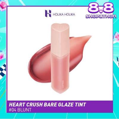 HOLIKA HOLIKA Heart Crush Bare Glaze Tint (04 Blunt), Lightweight Lip Tint Delivering Vivid Color And A Highshine Finish 1s
