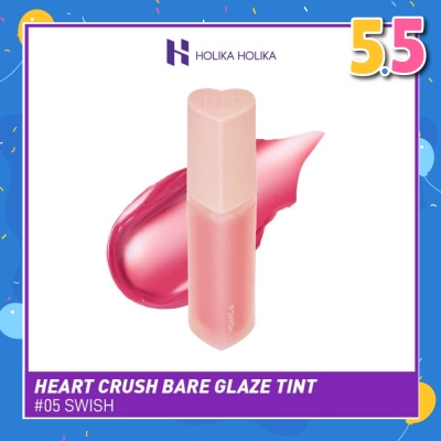 HOLIKA HOLIKA Heart Crush Bare Glaze Tint (05 Swish), Lightweight Lip Tint Delivering Vivid Color And A Highshine Finish 1s