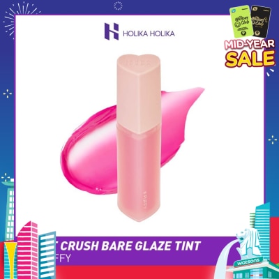 HOLIKA HOLIKA Heart Crush Bare Glaze Tint (06 Puffy), Lightweight Lip Tint Delivering Vivid Color And A Highshine Finish 1s