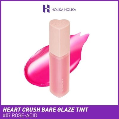 HOLIKA HOLIKA Heart Crush Bare Glaze Tint (07 RoseAcid), Lightweight Lip Tint Delivering Vivid Color And A Highshine Finish 1s