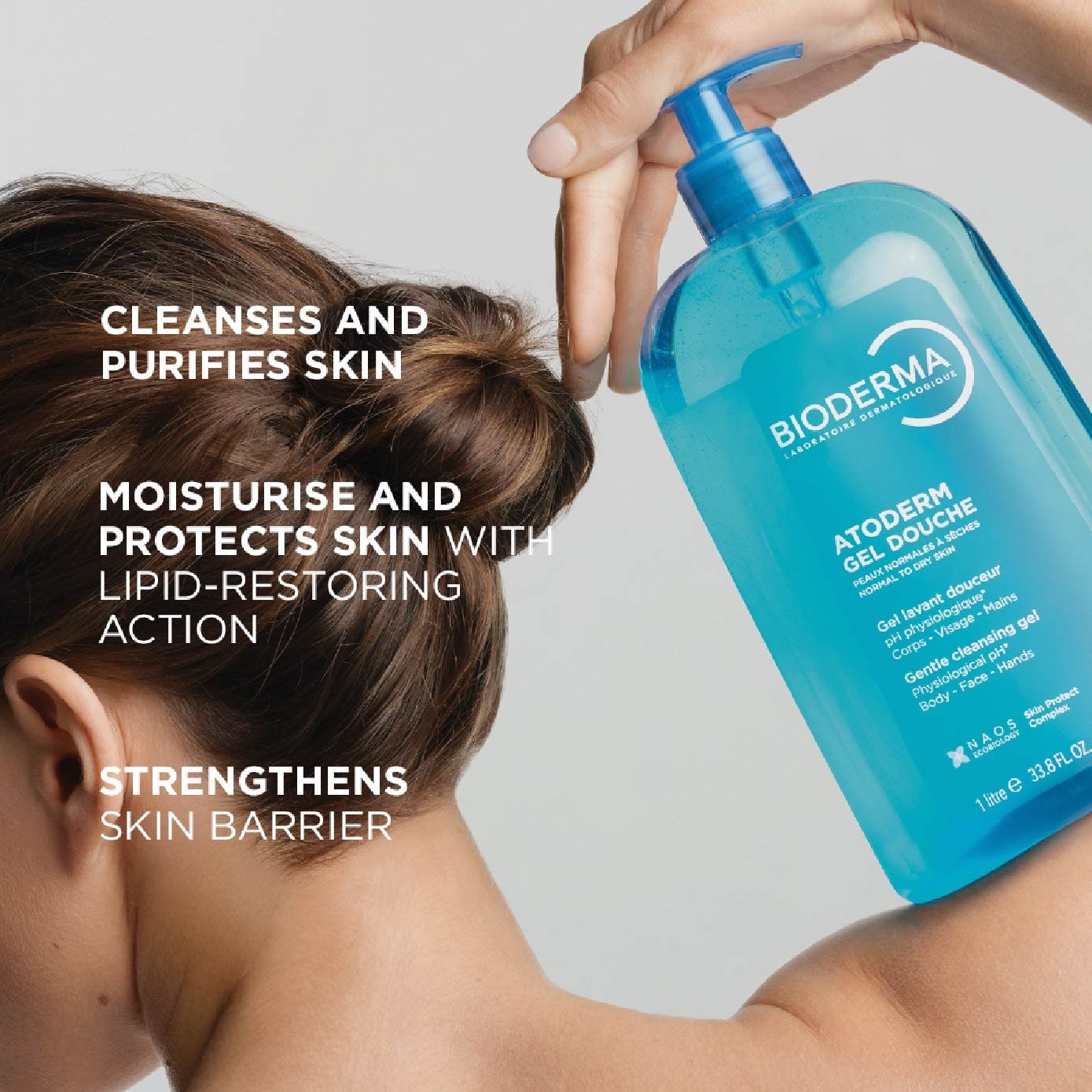 Atoderm Gel douche Ultra-Gentle Soap-Free Face & Body Cleansing Shower Gel (Dry Sensitive Skin) 1L image
