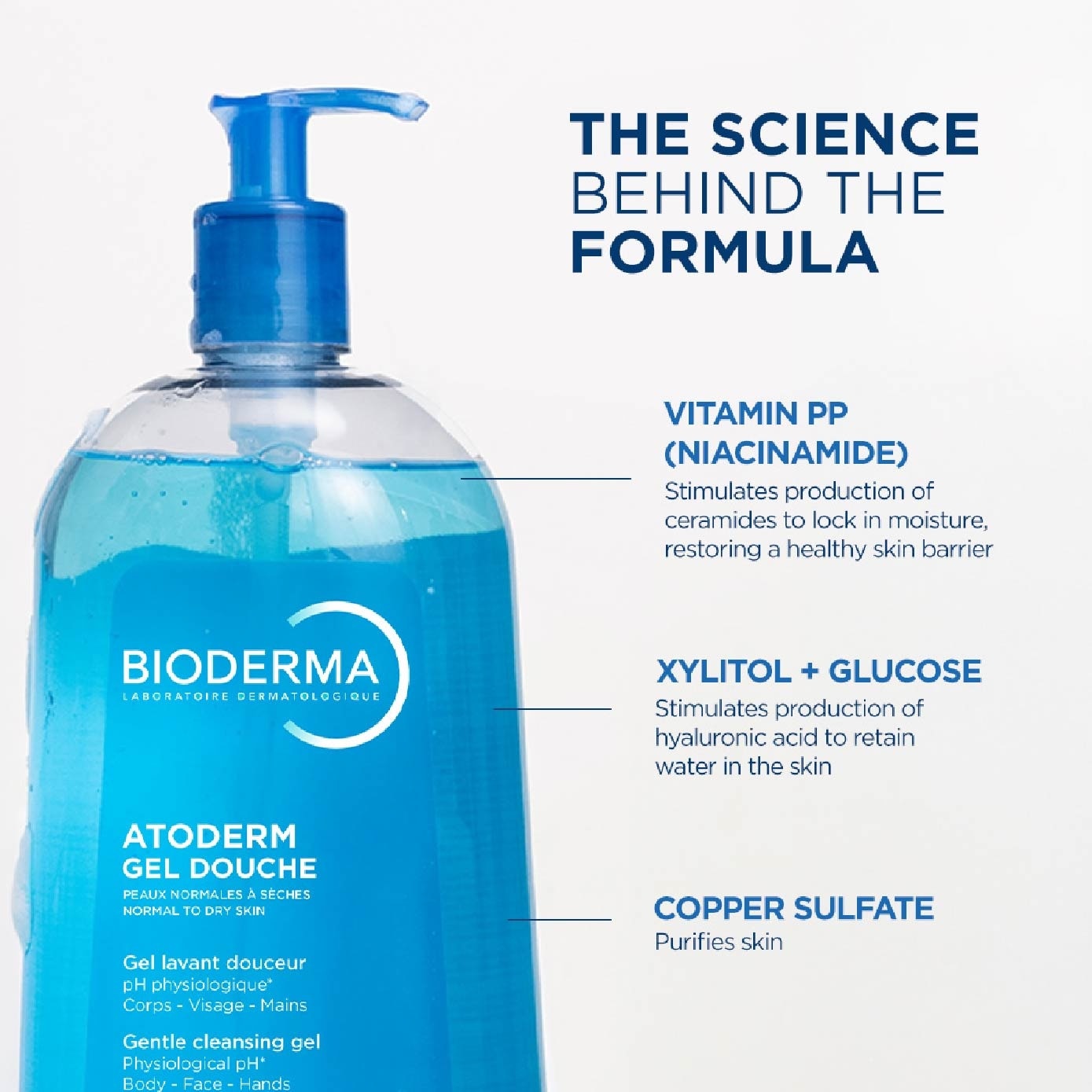 Atoderm Gel douche Ultra-Gentle Soap-Free Face & Body Cleansing Shower Gel (Dry Sensitive Skin) 1L image