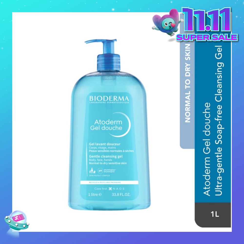 Atoderm Gel douche Ultra-Gentle Soap-Free Face & Body Cleansing Shower Gel (Dry Sensitive Skin) 1L